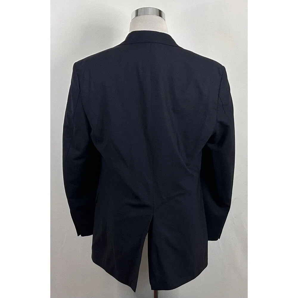 Brooks Brothers 346 42L Stretch Sport Coat Wool blend Navy Blue Two Button - Picture 6 of 8